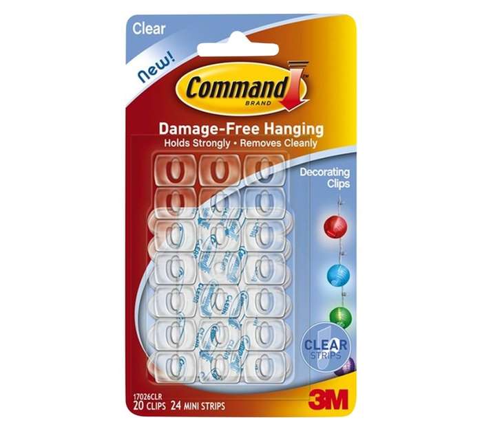 3M Command Decorative Clips with Strips - Transparent