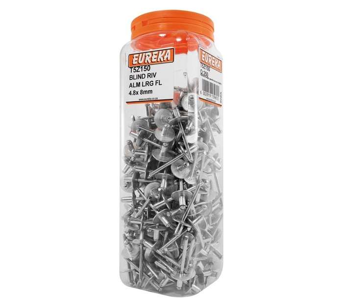 Eureka 250 x Aluminium Large Flange Blind Rivets (4.8 x 8mm)
