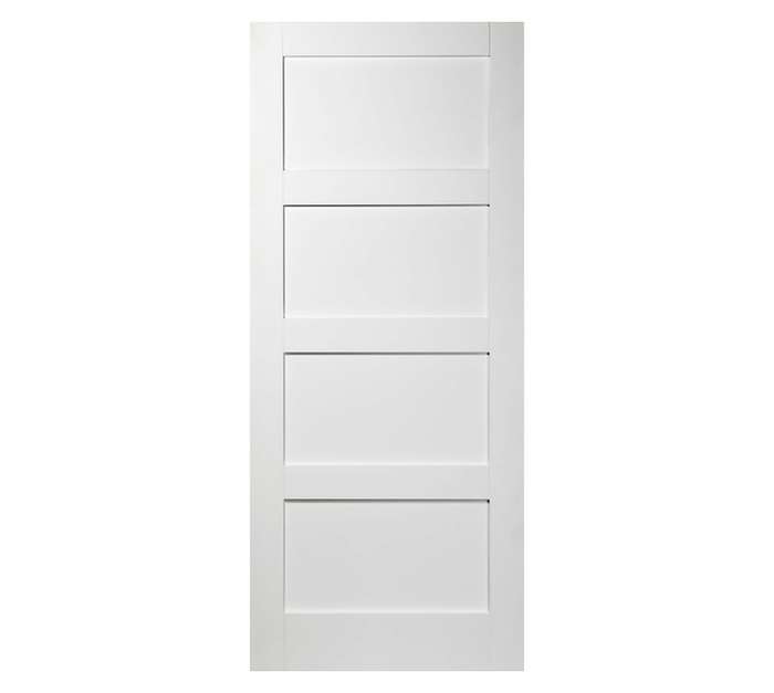 Dortello SHA1004 4 Panel Shaker Door - White (813 x 2032 x 40mm)