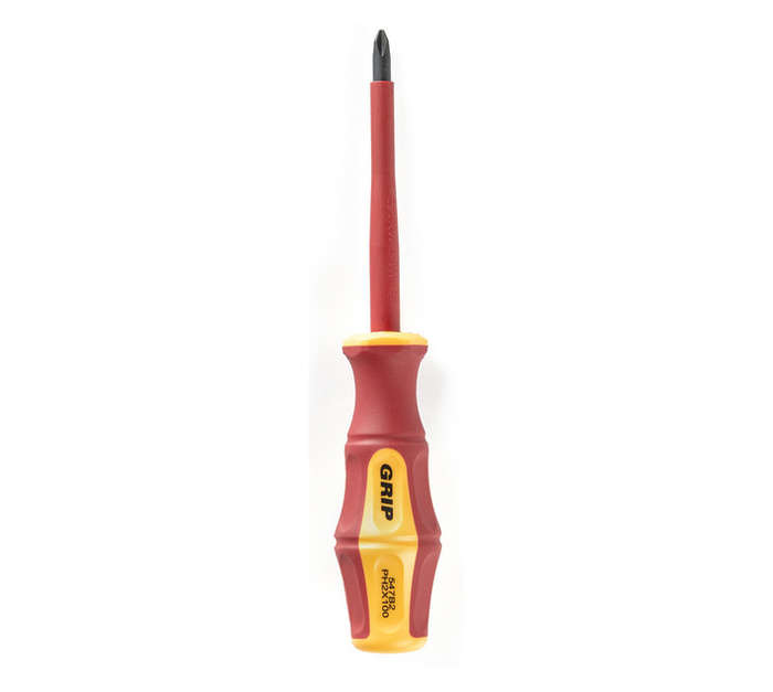 Grip No.2 x 100mm VDE/GS Insulated Phillips Screwdriver