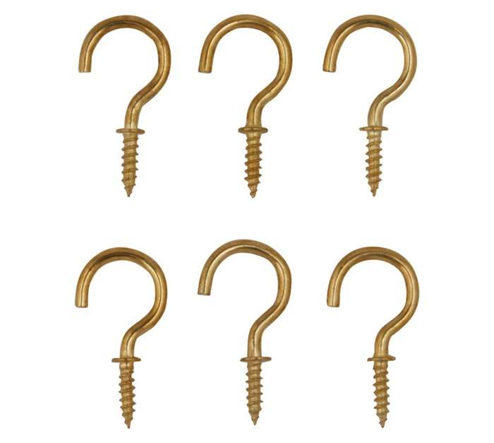 Dejay Cup Hooks - Brass 19mm
