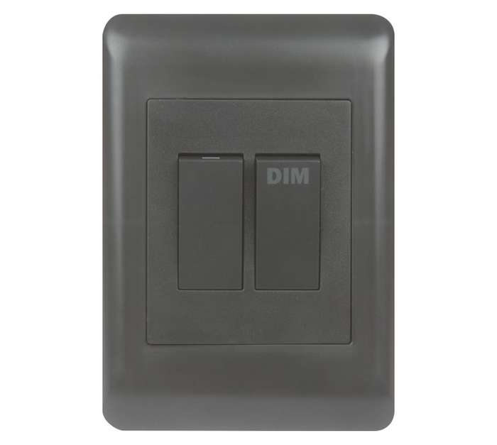 DH DHC42SW2DIM 2 Lever 1 Way Dimmer Switch - Charcoal (50 x 100mm)