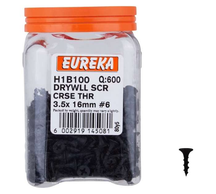 Eureka H1B100 3.5 x 16mm Drywall Screw Coarse (600 Pack)
