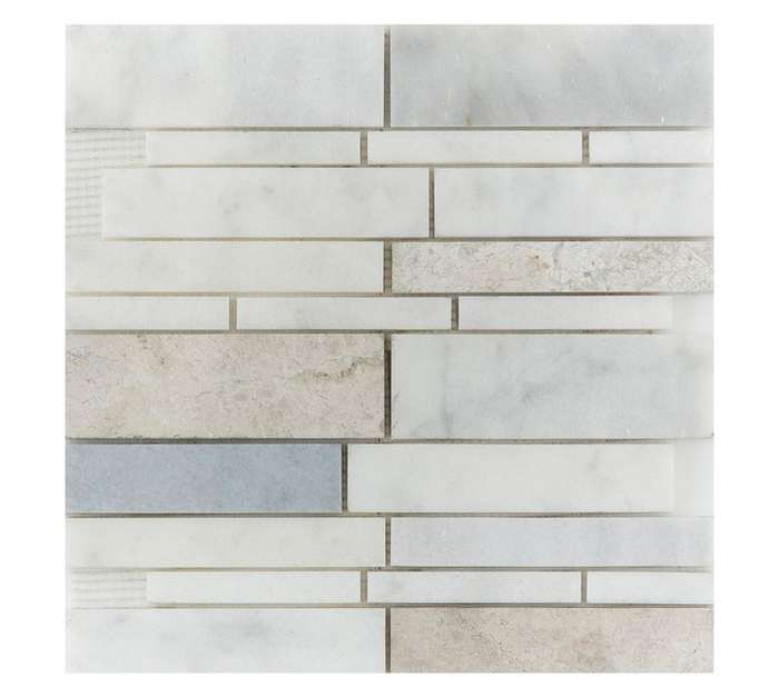 Fired Earth Marble - Pebble White/Silver/Grey (305 x 305mm) (Per Meter)