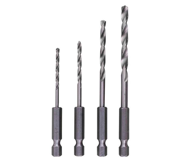 Tork Craft TZ AC27 4 Piece Hex Shank Drill Bit Set