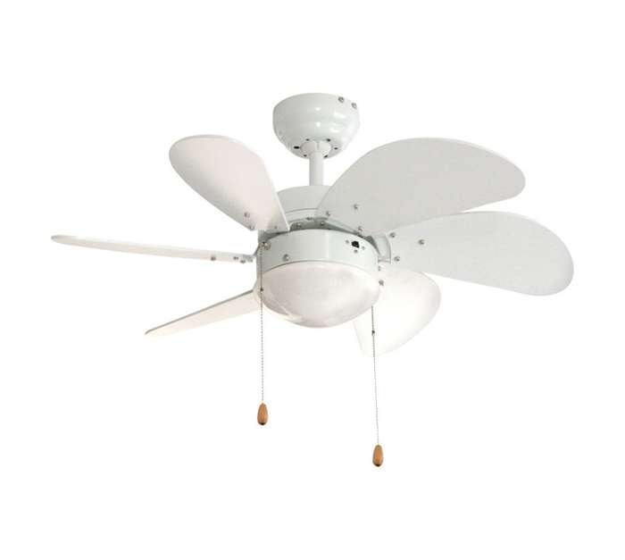 Decor Centre 6 Blade Petit Star Ceiling Fan - White (770mm)