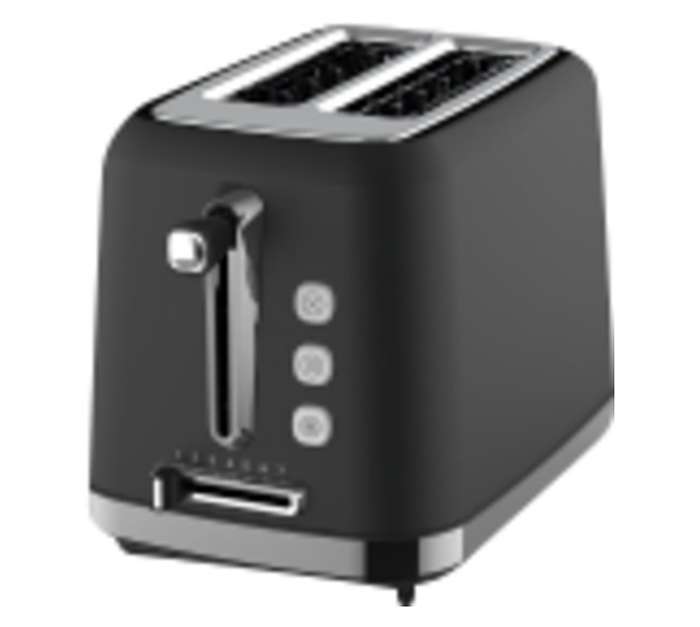 Eiger EG-STP01B Romana 2 Slice Toaster - Black/Silver (925W)