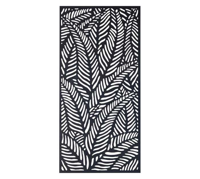 Design Flow Matrix Ferns Decorative Screen - Charcoal (1800 x 900mm)