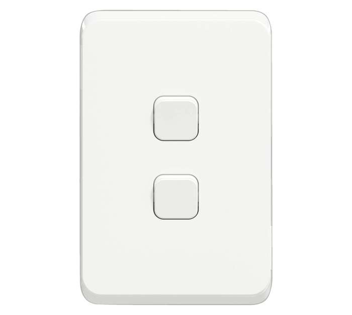 Schneider Electric SCH087 2 Lever 1 Way Switch - White (10A)