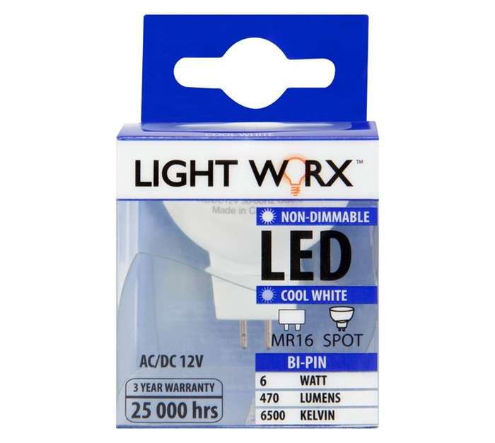 Lightworx LED MR16 6w - Cool White