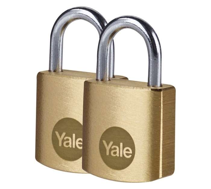 Yale 2 x Brass Padlock (20mm)