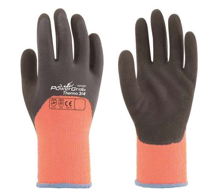 Towa Work Glove Powergrab Thermo - Orange (Size 9 Large)
