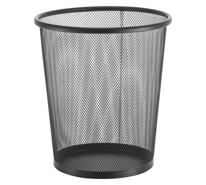 Bathroom Basics Round Waste Paper Basket - Black
