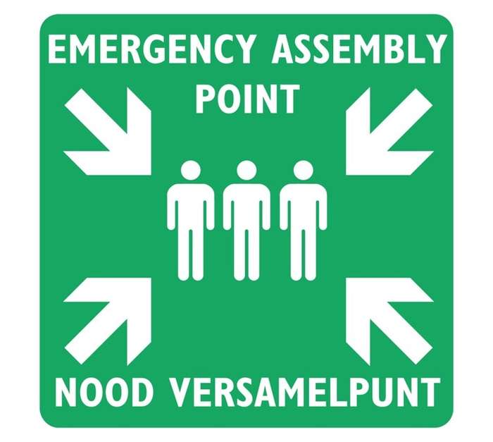 Tower Cromadek Point Assembly Sign - Grren/White (440 x 440mm)