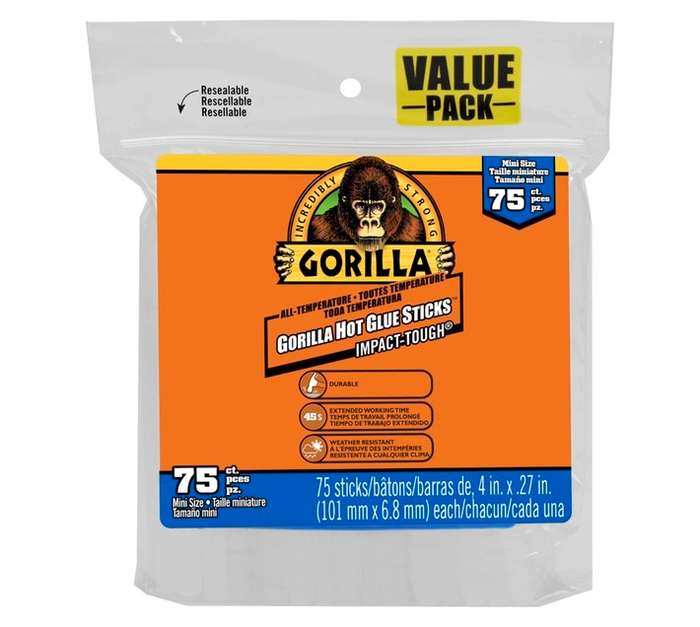 Gorilla 75 x Mini Hot Glue Sticks (100 x 60mm)