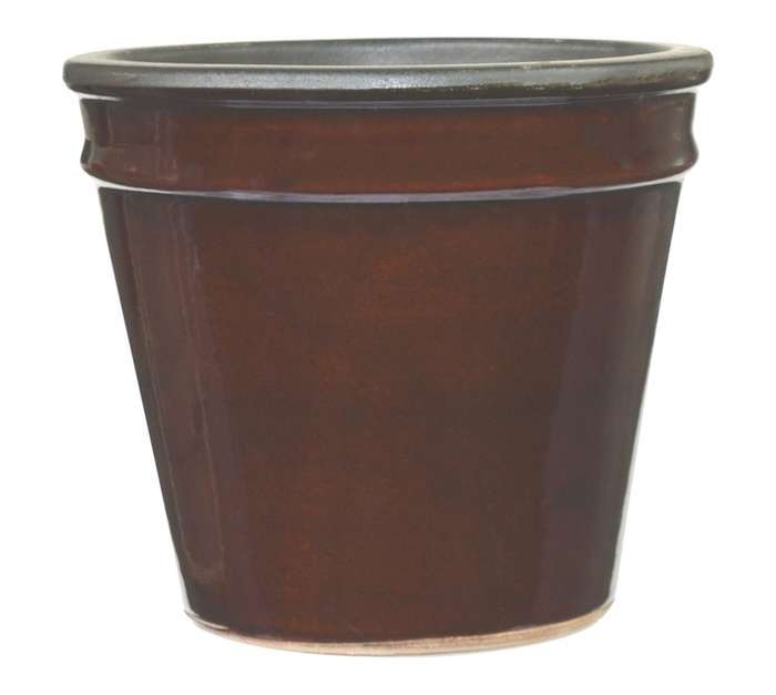 FDB JC Cone Glazed Pot - Brown (410mm)