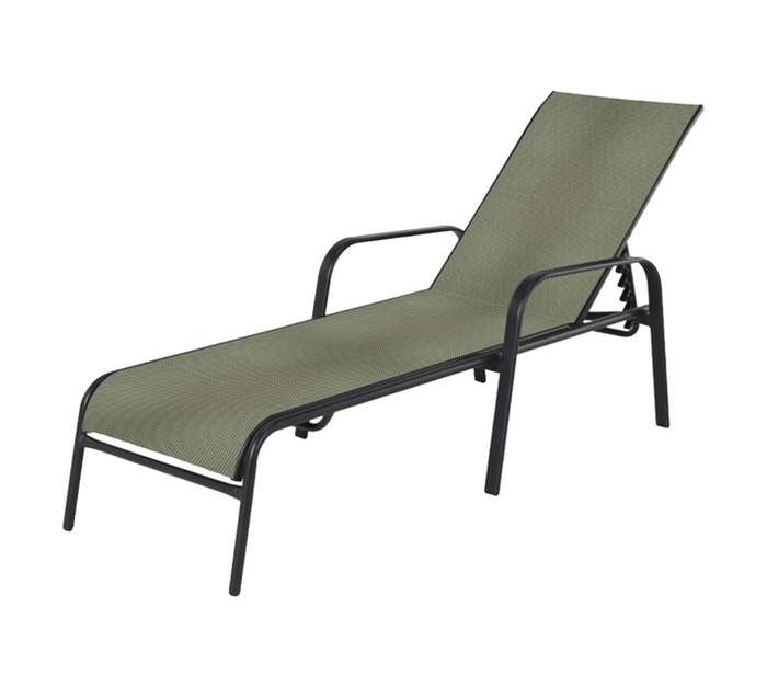 Design House Queen Steel Lounger - Olive Green