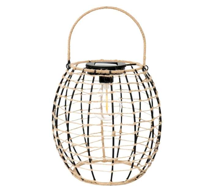 Design House Solar Rattan Hand-Held Lantern