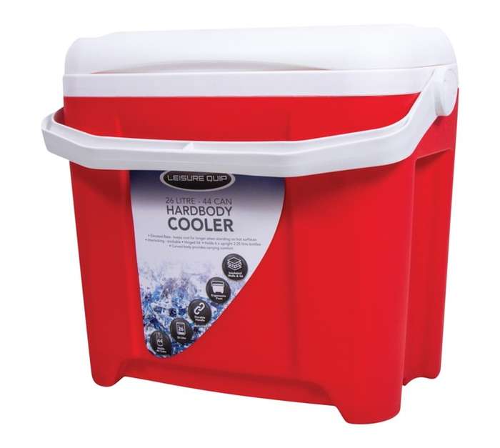Leisurequip MQ8114 Hardbody Cooler Box - Red (26L)