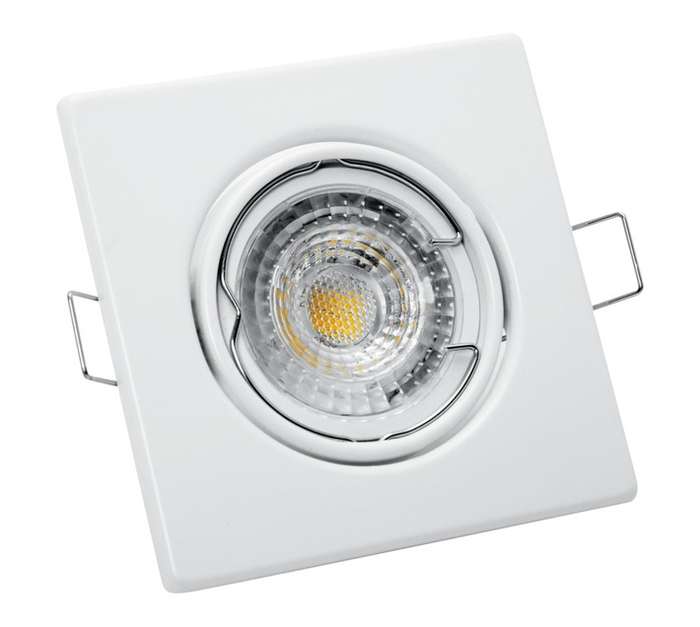 Lightworx LED GU10 Square Tilt Downlight - White (4w)