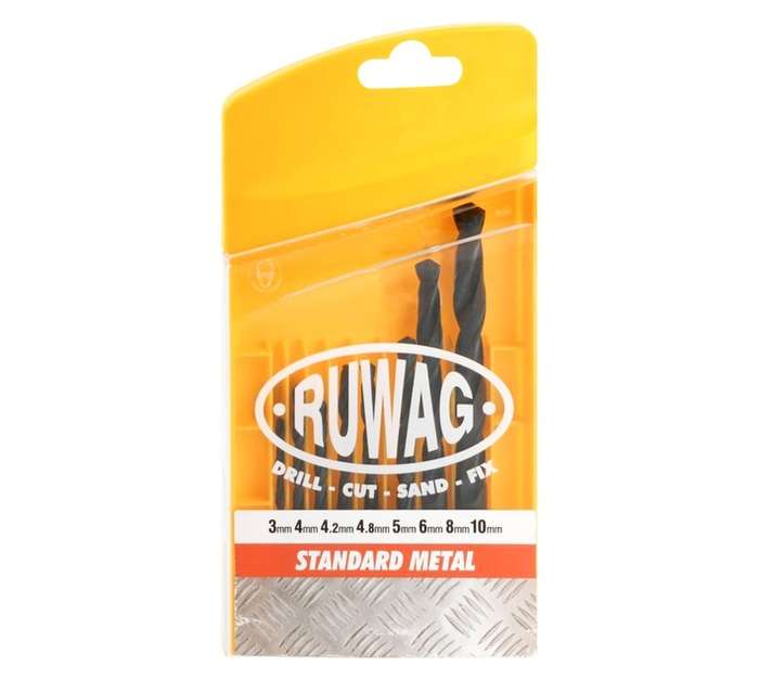 Ruwag RUW3310908STAND 8 Piece Standard Metal Drill Bit - Black
