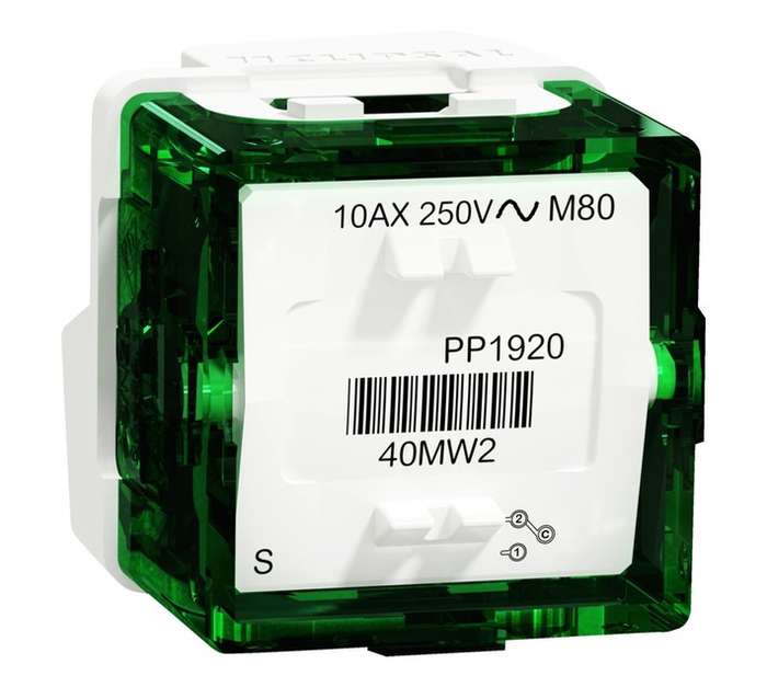 Schneider Electric SCH109 2 Way Switch - Green (10A)