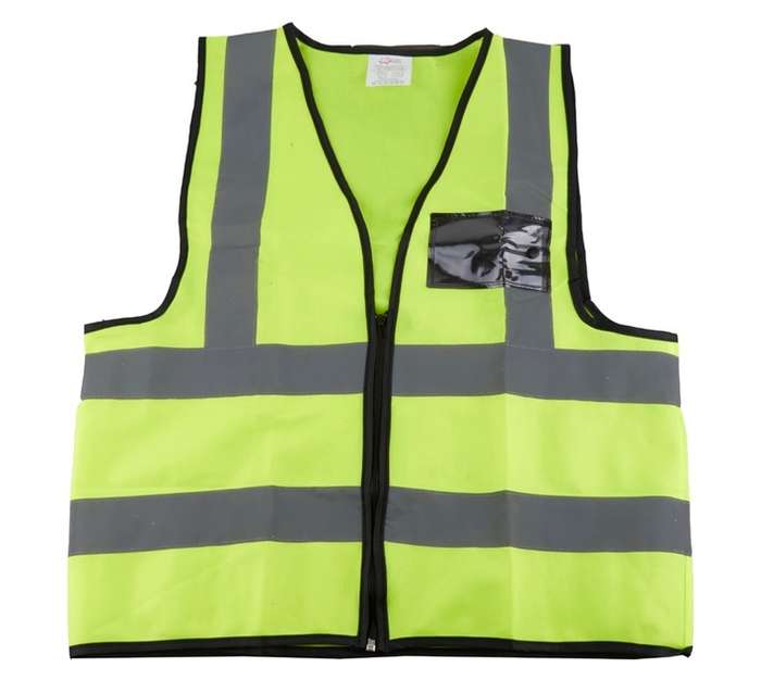 Hennox Reflective Jacket with Zip and ID Pouch - Lime (L)