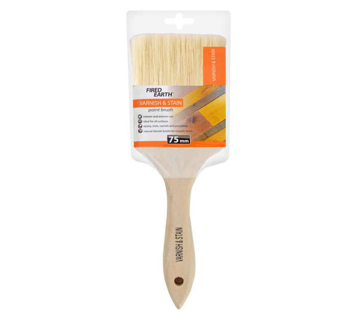 Fired Earth Varnish and Stain Paint Brush - Brown (75mm)
