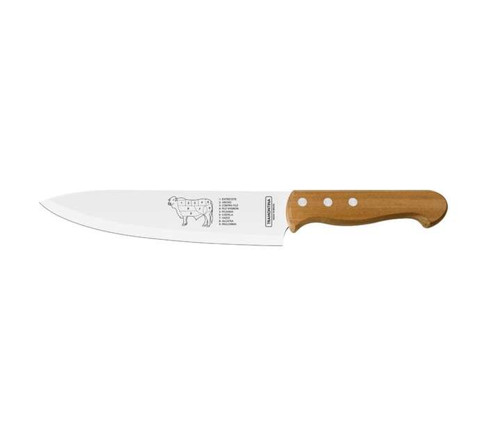 Tramontina 22938/108 Stainless Steel Meat Knife - Silver/Brown (16 x 160 x 26mm)