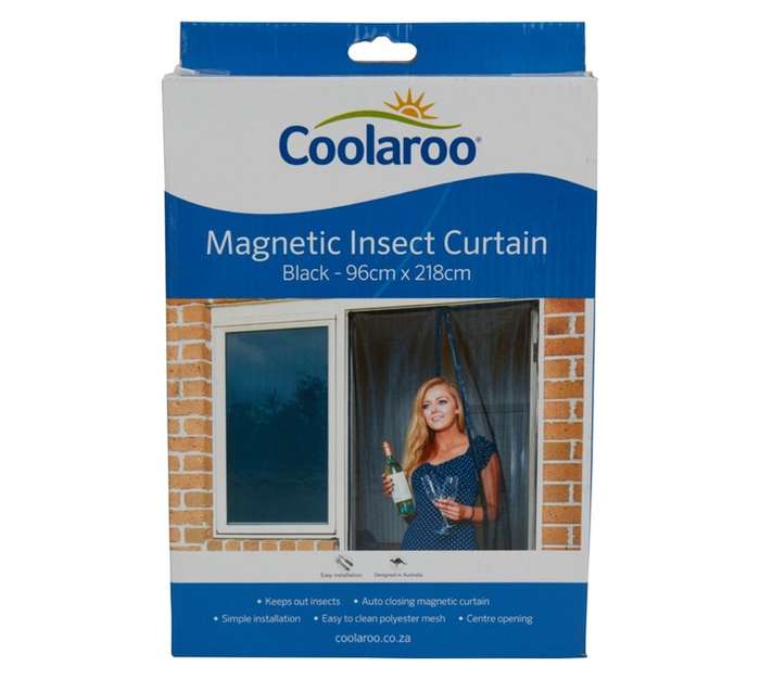 Coolaroo Dark Magnetic Flyscreen - Black (960 x 2180mm)