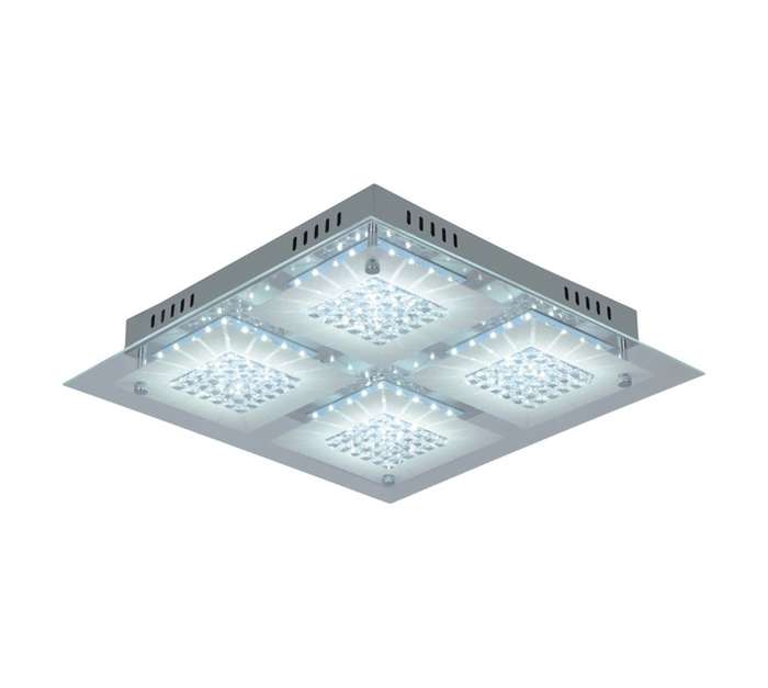 Radiant JY0019 Square LED Crystal Ceiling Light - Chrome/Silver (360 x 360 x 70mm)