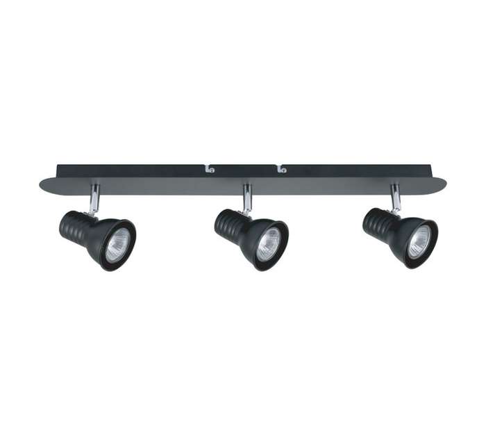 Design House Round Bedside 3 Light Spotlight - Matt Black