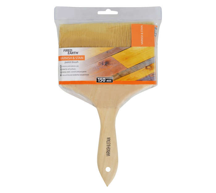 Fired Earth Varnish and Stain Paint Brush - Brown (150mm)