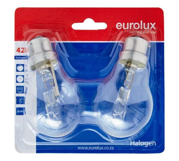 Eurolux 2 x B22 Halogen Glass Globe (42w)
