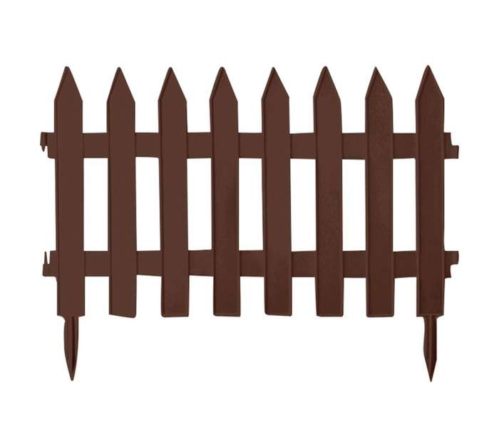 Prosperplast 7 x Plastic Garden Fences - Brown (3220 x 350 x 8mm)