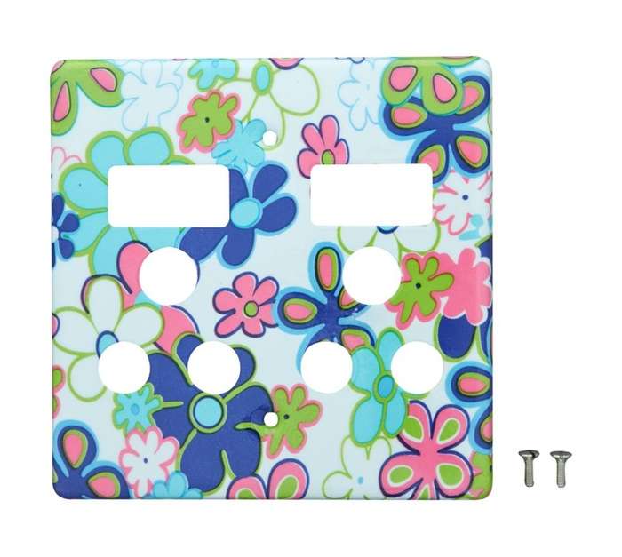 Crabtree CT6563/260 Classic Deco Double Cover Plate - Flowers