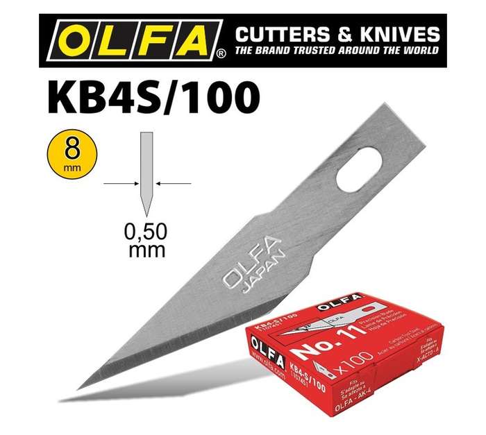 Olfa BLA KB4S100 100 x Precision Blades for AK-4