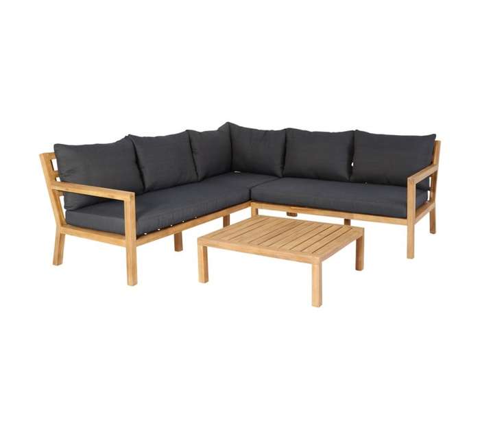 MON Exteriors Brighton Corner Lounge Patio Set - Grey/Natural