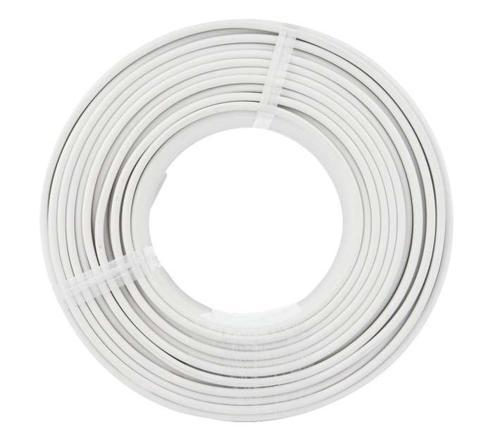 APDFE15WE50 Flat Twin and Earth Cable - White (50m)