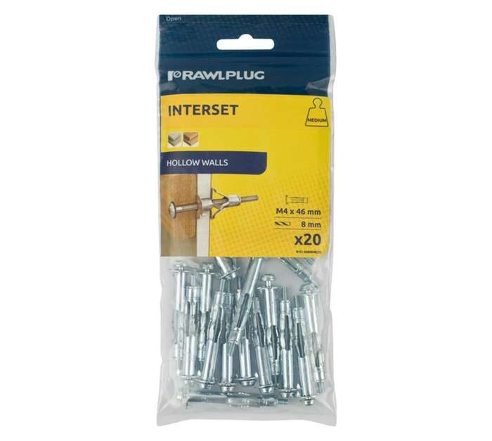 Rawlplug Interset Cavity Fixing (M4 x 46mm)