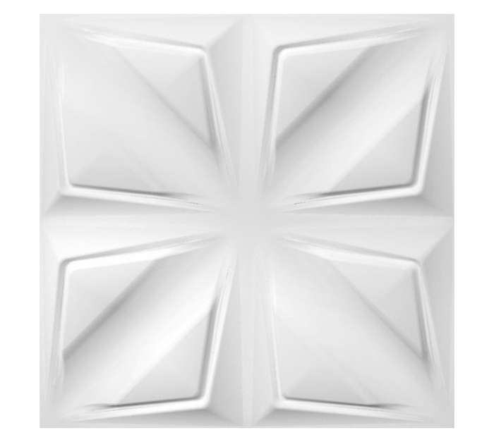 Upper Edge 4 x 3D Flower Wall Art - White (500 x 500mm)