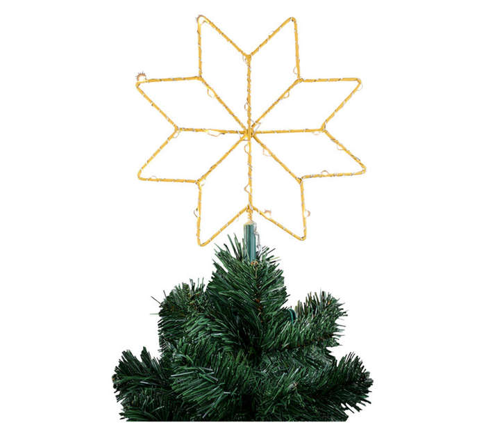 House of Seasons Treetop Snowflake with Lights - Black