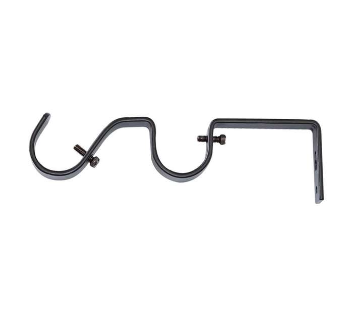 Steel Double Rod Bracket - Black (32/25mm)