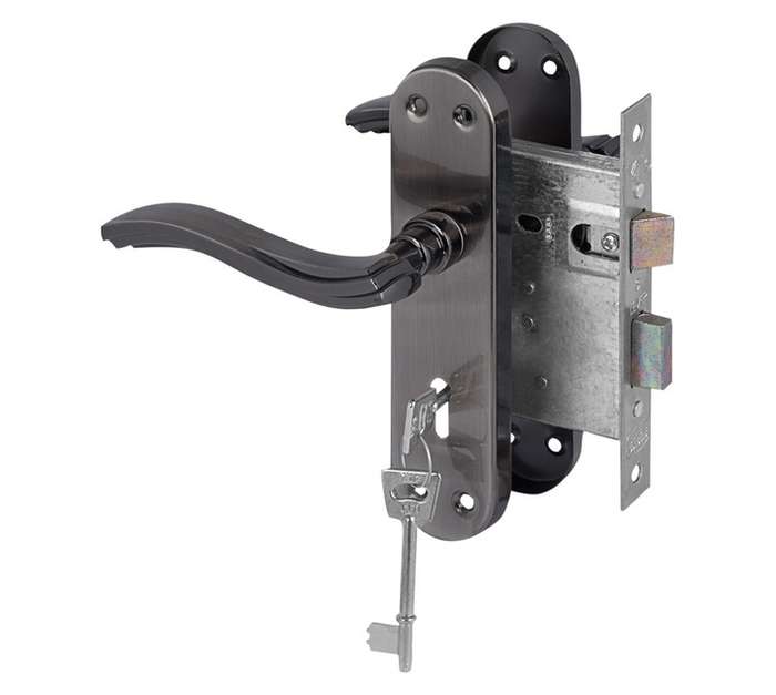 Yale Onda 3 Lever Door Lock Set - Satin/Black/Nickel