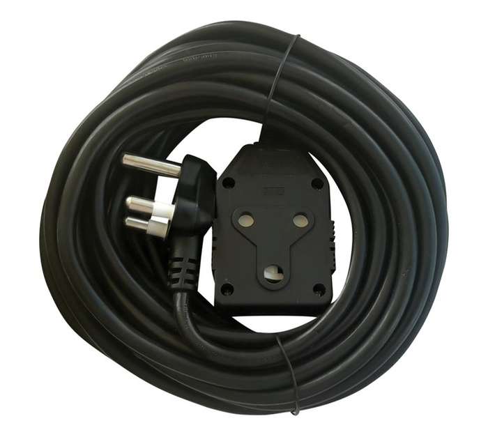 10A Double Janus Extension Lead - Black (20m)