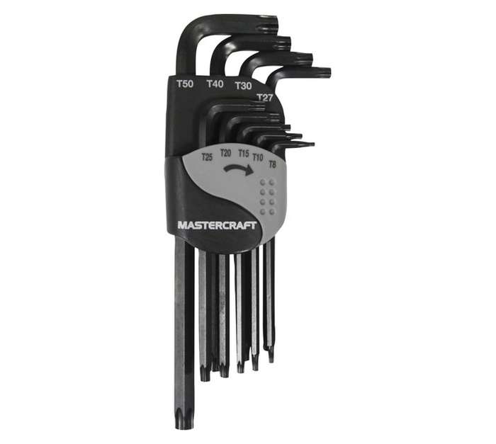 Mastercraft 9 Piece Long Arm Tamper Star Key Set (268 x 112 x 35mm)