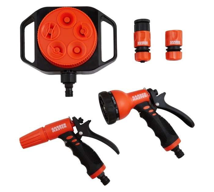 Garden Master 6 Piece Sprinkler Set - Black/Orange