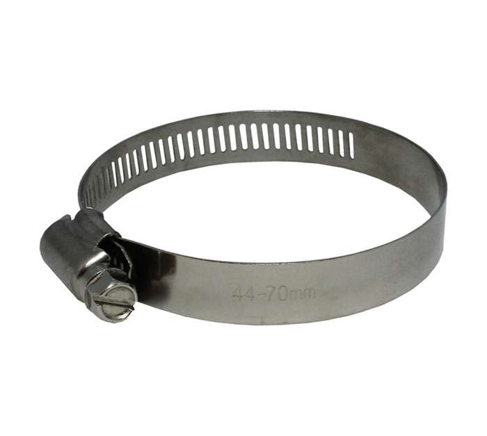 4 x Worm Drive Clamps - Silver (44-70mm)