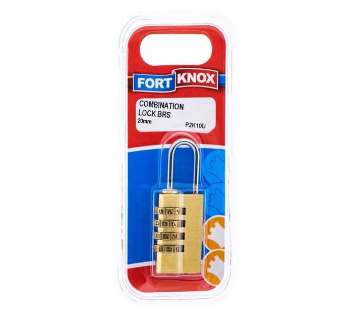 Fort Knox P2K10U Combination Brass Padlock (20 x 25 x 60mm)
