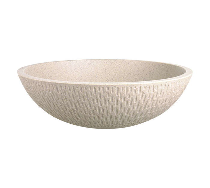 Laveo Amber Granite Washbasin - White (410 x 410 x 115mm)